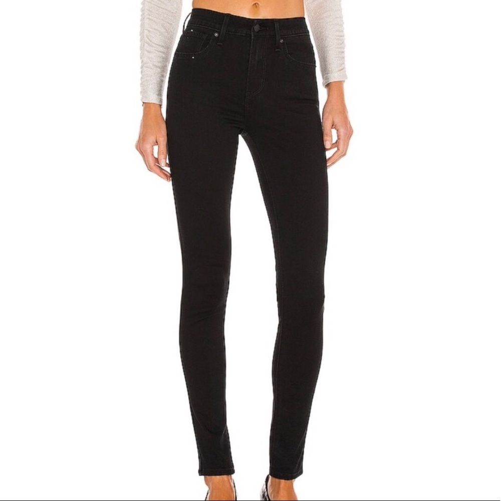 Levis 721 High Rise Skinny Dark Black 29
